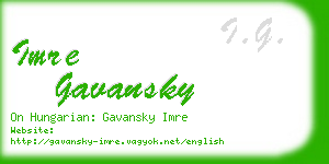 imre gavansky business card